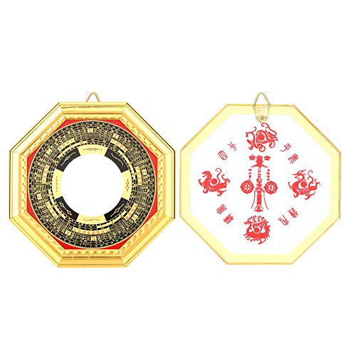 Hztyyier Feng Shui Convex Bagua Mirror, Traditional Chinese Decor for Home and Business, 13.5L x 13.5W cm - Image 4
