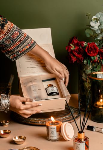 Image of Rad Living Candle Cafe Cold Brew Coffee Gift Box | 100g Soy Wax Candle | Hand-Poured |18+ Hours Burn Time | Reed Diffuser & Room Spray | Perfect for Festivals, Gifting, Home Decor