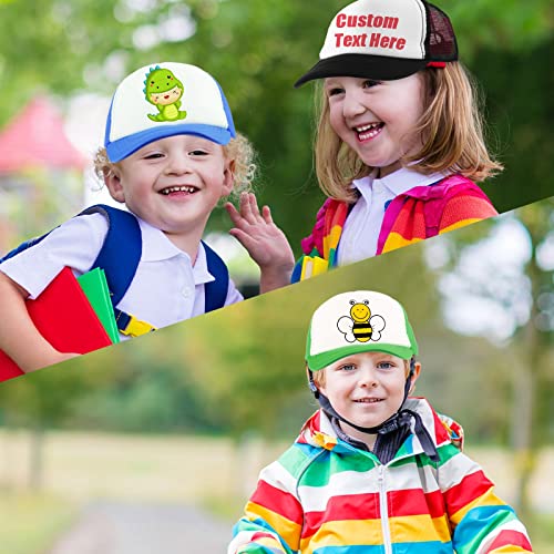 Image of Handepo 12 Pack Trucker Hat for Kids Summer Polyester Mesh Cap Adjustable Sublimation Blank Hats Baseball Caps for Outdoor