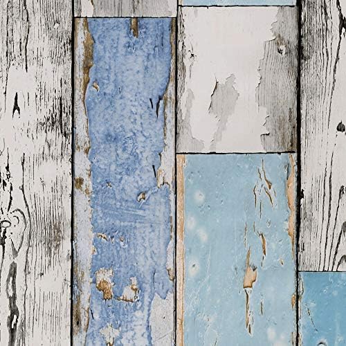 Wachstuchtischdecke Scrapwood abwaschbar grau weiß hellblau Holz-Optik Outdoor-Tischdecke Breite:140cm Länge:800cm – Ansicht 4