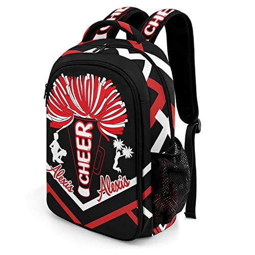 Personalized Cheerleaders Pom Cheer Red Backpack Name Casual Bag Daypack for Women Men Camping Hiking2