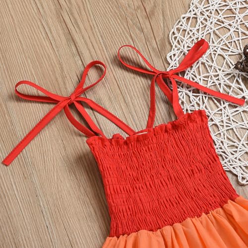 Vestido de playa de algodón para niña Beavorty rojo de alta comodidad 3