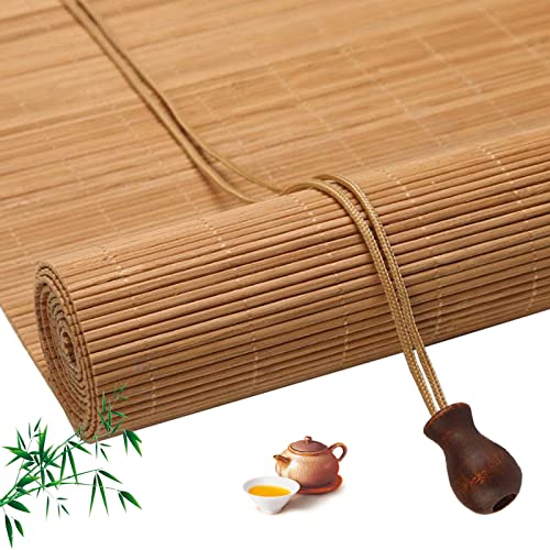 Stores romains en bambou naturel filtrant la lumière pour fenêtre