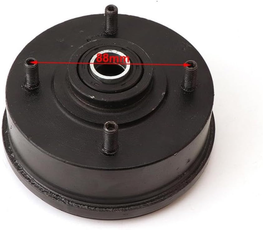 Brake Drum Wheel Hub with Pads Cover 88 110mm 4 Stud Left Right Compatible with 110CC 125CC ATV Go Kart UTV Buggy Quad Bike(1 Pcs Cover L)