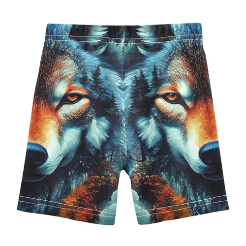 Under Dress Shorts Print Cotton Toddler Girl Biker Shorts 4t Kids Clothes Mystical Wolf Head Autumn Forest2