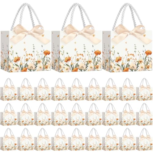 Moinchore 30 Pcs Mini Fall Floral Gift Bags with Handles Thanksgiving