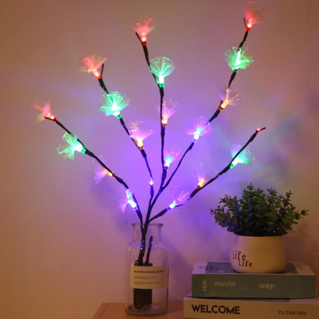 Ulalaza 70cm 2 Branches 40 LED Bulbs Twig Lamp Battery Operated LED Lighted Willow Branches Vase Fillers Use for Christmas Home Party Decoration Indoor Outdoor — image 1