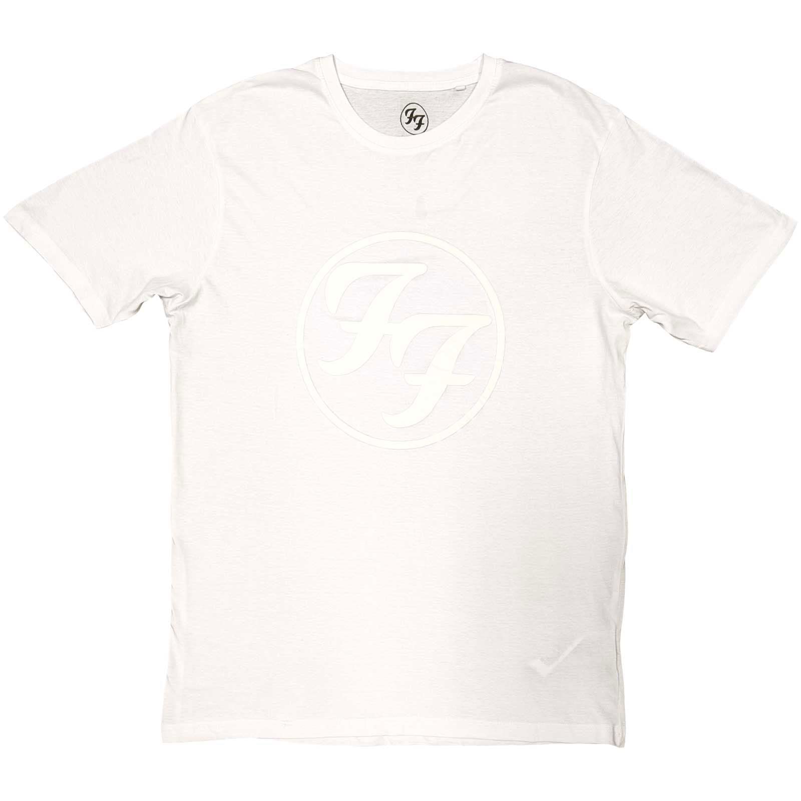 Paradiso Clothing Unisex White Foo Fighters Ff Logo Hi-Build T Shirt - L