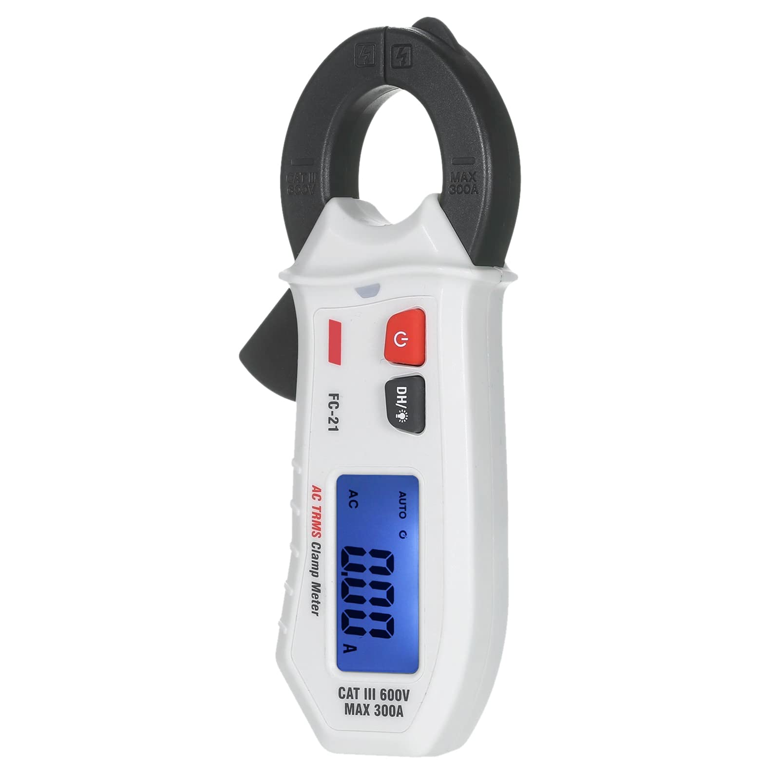 Domary FC-21 Mini AC TRMS Clamp Meter NCV LCD Digital Clamp Type Multimeter 300A AC Current Measuring with Data Hold Backlight Auto-off