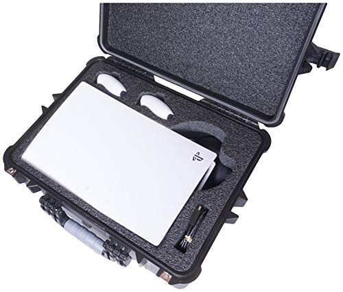 Case Club Carrying Case for PS5 (Gen 1 Disc or Digital) - Hard Shell Travel Case for Playstation 5 Console, Headset, Controllers, Games, PS5 Stand, Accessories - Waterproof - Image 5