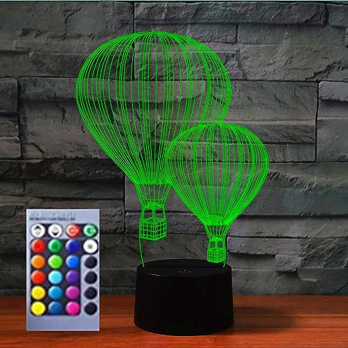 Lámpara de Mesa 3D Globo Aerostático LED con 16 Colores miniatura 1