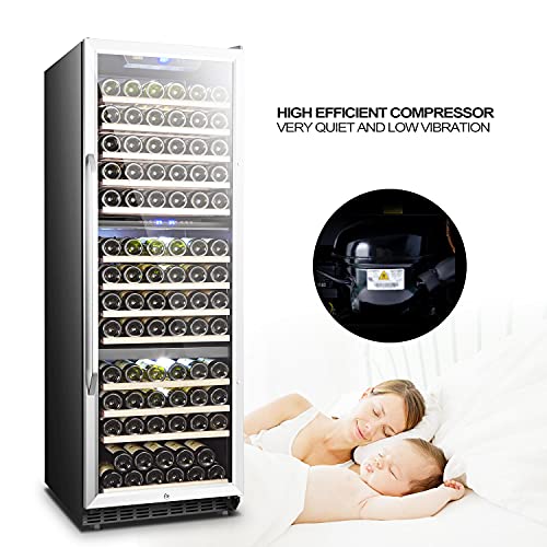 Lanbo Triple Zones Compressor Built-In Wine Cooler With Safety Lock, 149 Bottles #TOP4