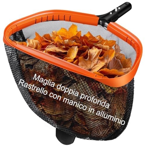 KGC 20 Zoll (50,8 cm) Poolkescher, Aluminiumrahmen, doppelschichtiges feinmaschiges Tiefennetz zum Reinigen von Blättern & Insekten (ohne Stange)