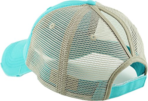 Image of Classic Plain Ponytail Messy High Bun Headwear Adjustable Cotton Trucker Mesh Glitter Hat Baseball Cap