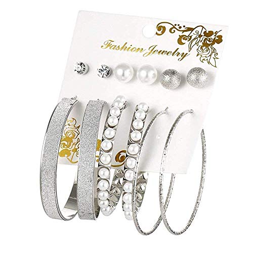 Image of Shining Diva Fashion Stylish Pairs Metal Earrings for Women and Girls