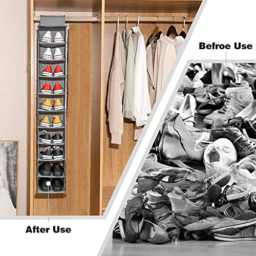 Puikus 10-Shelf Hanging Shoe Organizer Hanging Closet Shoe Organizer, Space Saving Shoe Holder & Storage, Closet Organizer Great For Shoes #TOP2