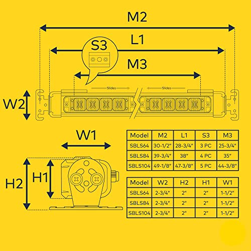 Lamphus Solarblast 29" 24W Amber Led Traffic Advisor Light Bar [Ta Controller] [48 Flash Modes] [Ip 67 Waterproof] Directional Yellow Flashing Emergency Safety Light Bar For Trucks Vehicles #TOP6