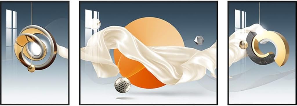 HIONJIN Living Room Decorationcolor Painting Hanging Paintingtriple Creative Sofabackground Wall Mural(Small)