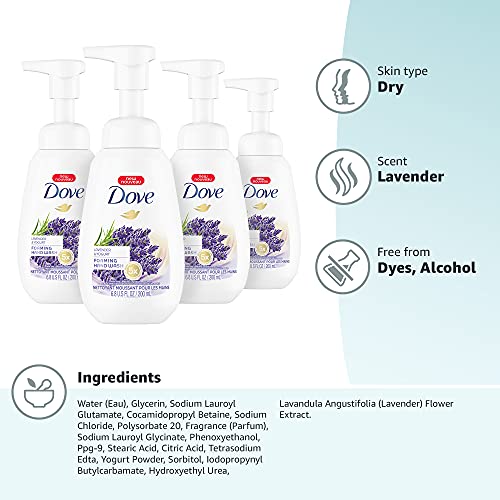 Dove Foaming Hand Wash Lavender & Yogurt Effectively Washes Away Bacteria While Nourishing Your Skin, 6.8 Fl Oz (Pack Of 4) #TOP7
