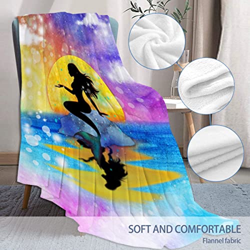 Anantacaritra Galaxy Mermaid Flannel Throw Soft Blanket Lightweight Plush For Couch Bed Sofa Car Kids Adults Pets All Seasons Multi-Size 40"X30" Xsmall For Pets #TOP1