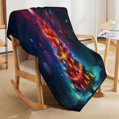 Manta de sofá y árbol de Navidad de 100x130 cm supersuave y mullida 5