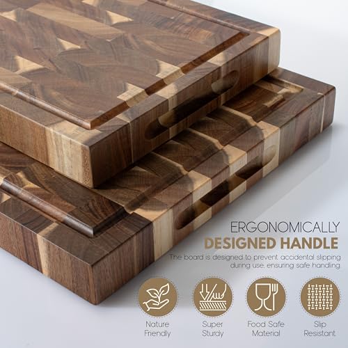 Tabla de Cortar de Madera de Acacia con Grabado Personalizado – Tabla de Carcasa Final con Nombre y Fecha, Diseño de Esquina con Ranura para Jugos – Ideal como Regalo para Boda, Bodas o Inauguración de Hogar, 2 Tamaños miniatura 5