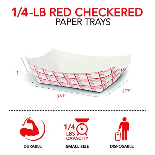 image for Stock Your Home Paper Food Boats (100 Pack) Disposable Red and White C