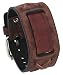 Nemesis #BFXB Brown Criss Cross Wide Leather Cuff Watch Wrist Band