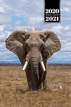 Elephant Mammoth Week Planner Weekly Organizer Calendar 2020 / 2021 - Birds on Head: Cute Wildlife Animal Pet Bullet Journal Notebook Diary in 6” x 9” Inch Pocket Size
