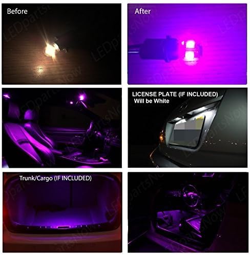 Miniatura 2 de Luces LED interiores de repuesto para Infiniti G35 Coupé 2003-2007 Kit de paquete de accesorios (7 bombillas), púrpura fucsia