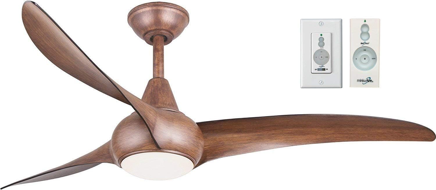 Suреr Bіg Clеаrаnсе! Minka-Aire F844-DK Light Wave 52" Ceiling Fan, Distressed Koa with Remote and Wall Control Bundle Suреr Bіg Clеаrаnсе! Minka-Aire F844-DK Light Wave 52" Ceiling Fan, Distressed Koa with Remote and Wall Control Bundle