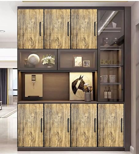 Image of WISDOM Wood Wall Paper Self Adhesive Shelf Liner Wood Paper for Wall Cabinet Liner Dining Room Wallpaper (24x48 Inch)