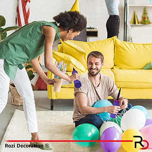 Image of Rozi Decoration PVC Reusable Manual Balloon Inflator Hand Balloon Pump, Glue Dot And Balloon Arch Pack of 3 Red and Transparent