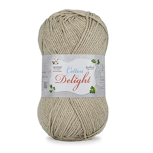 Image of Ganga Acrowools Cotton Delight, Dk Weight Cotton Yarn, Oekotex Class L Certified 100G, 169M COD003 Stonewall, Grey