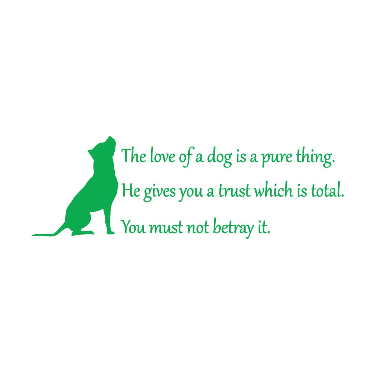 Wall Decals Paster Paper Dog Lover Puppy Pet Quote Positive Words Phrase 34.5x104.9cm Personalized Customization Large Green
