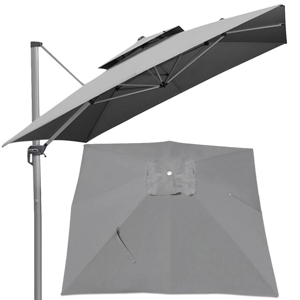 10 X 10ft Patio Umbrella Replacement Canopy Square Cantilever 2-Tier Top Cover Outdoor Market Umbrella