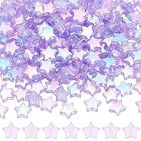 LiQunSweet 250 Cuentas De Estrellas Acrílicas Transparentes De 10 Colores Ab De Colores Mezclados Para Hacer Joyas Accesorios Y Decoraciones De