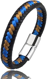 Bracelets For Men  Simple Braided Leather Bracelet Stainless Steel Buckle Black Blue Yellow Interweave Leather Bracelet Charm Jewellery For Women Men Gift
