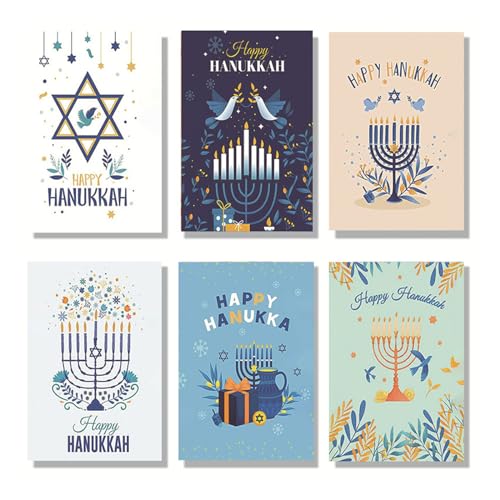 Cartes de voeux de Hanoucca oiseau et enveloppes x30