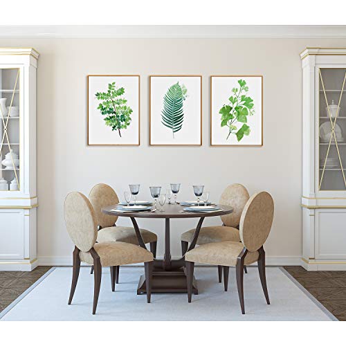 Hepix Green Leaves Wall Art Tropical Palm Ginko Leaf Canvas Wall Decor Simple Framed Wall Pictures Modern Home Decorations For Office Bathroom Bedroom 3pcsx13x17inch Buy Online In United Arab Emirates At Desertcart Ae