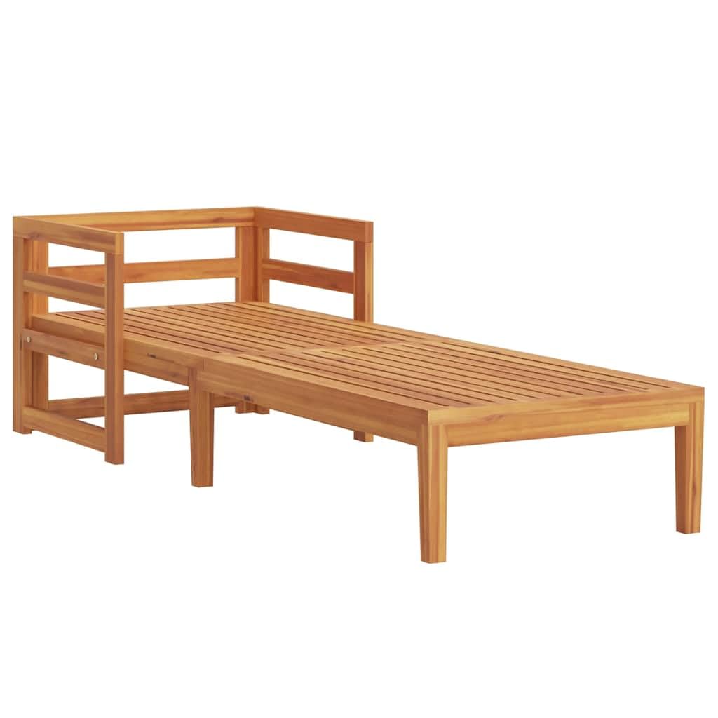 vidaXL Lettino Prendisole con Cuscini Bianco Crema in Acacia Massello