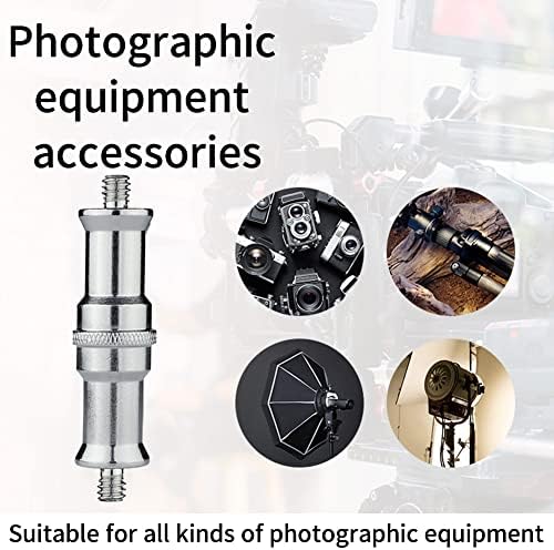 Camera Screw Adapter,5PCS Standard 1/4 to 1/4 inch Metal Male Convertor Threaded Screw Adapter Spigot Stud for Studio Light Stand Tripod Shoulder Rig Lighting Equipment Camera Cage Monopod - Silver