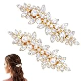 2 Stück Glitzer Strass Haarspangen Damen,Braut Haarschmuck Hochzeit,Brautschmuck Haare,Haarnadeln Hochzeit,Haarspa ...