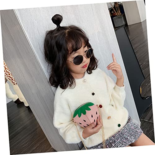 Strawberry Crossbody Bag for Girls Cute Kids Purse with Chain Strap Small Fruit Shoulder Bag for Toddlers Adorable Pink Design for Outings4