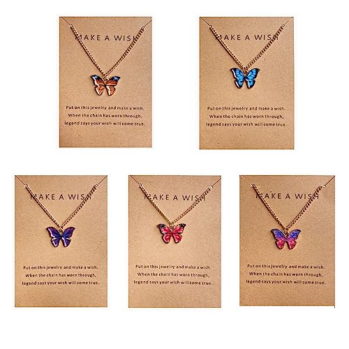 Shining Diva Fashion 5-6 Pcs Latest Stylish Butterfly Jewellery Necklace Set for Women Pendant Necklace Gifts for Girls (Image - 1)