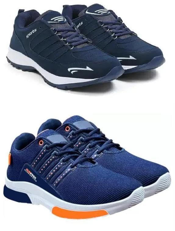 Men's Sports Running Shoes Stylish Design, Pack of 2 Multicolor-image-41