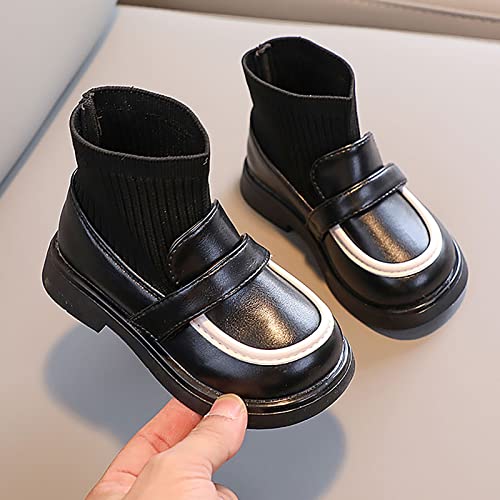 EnJoCho Girls Winter Boots Girls School Leather Shoes Toddler Girls Boots Little Kid Shoes Booties Casual Shoes for 2-8Years2