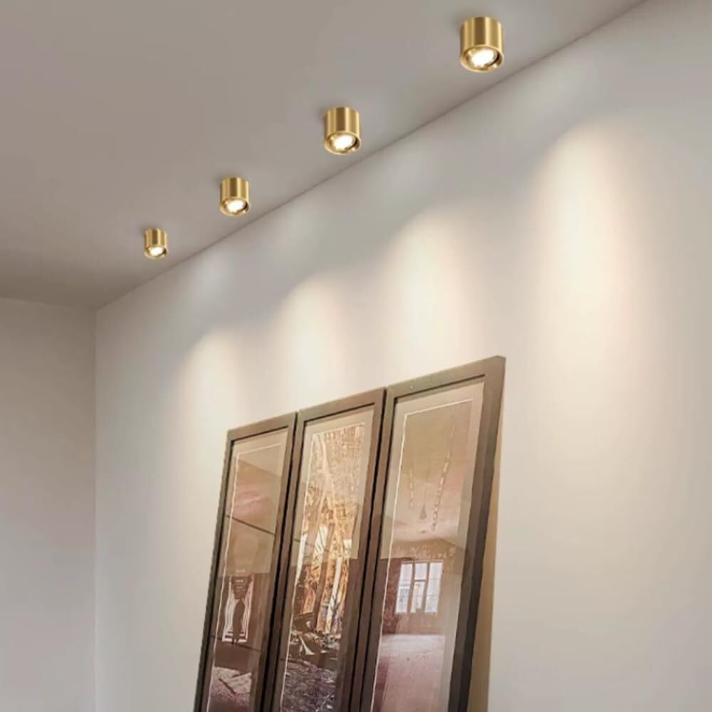 XBTGS Foco Totalmente de Cobre, Foco de Techo LED de 7W, 10W y 12W, Barras de luz de Techo, focos de Techo empotrados, luz de Techo, decoración de Dormitorio, Sala de,7W