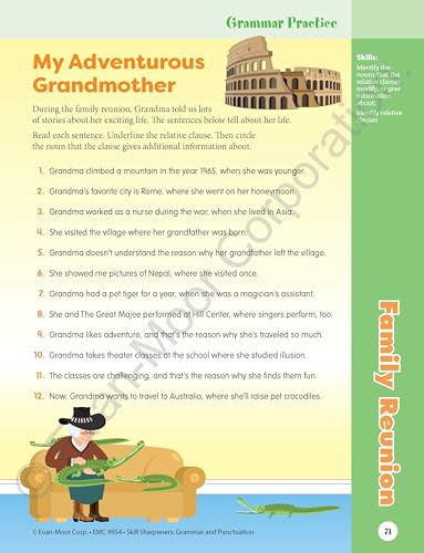 Evan-Moor Educational Publishers 9954 Evan-Moor Skill Sharpeners Grammar And Punctuation Workbook, Grade 4, Nouns, Verbs, Sentence Structure, Subject, Predicate, Language Handbook thumb #4