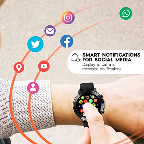 Image of Maxx SX25 Pro Smart Watch 1.28-inch - Fitness Tracking, Bluetooth Call, Music Playback, IP67 Waterproof, VC32S Heart Rate Monitor, 100+ Sports Modes, Extended Battery Life (Black)